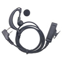 2 Pin G Shape Ear Piece PTT W/ Mic For  Walkie Talkie Earphones