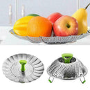 Stainless Steel Folding Steamer Steam Vegetable Basket Home Cook Tray Q7J1
