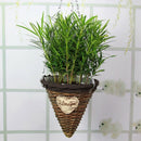Natural Wicker Hanging Basket Flower Basket Pot Planter Rattan Vase Basket  R1A6