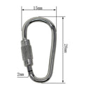 Pack Of 50 Stainless Steel Carabiner D Shape Spring Loaded Gate Small D Ring