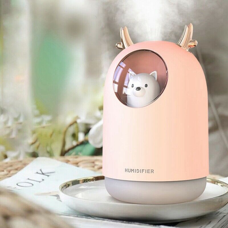 300ML Cute Pet Ultrasonic Air Humidifier Aroma Essential Oil Diffuser for H M6E2