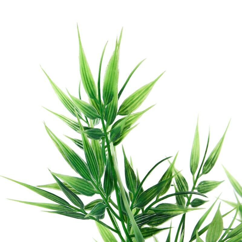 Green Bamboo Leaves Shaped Decorative Artificial Grass for Aquarium Fish Ta