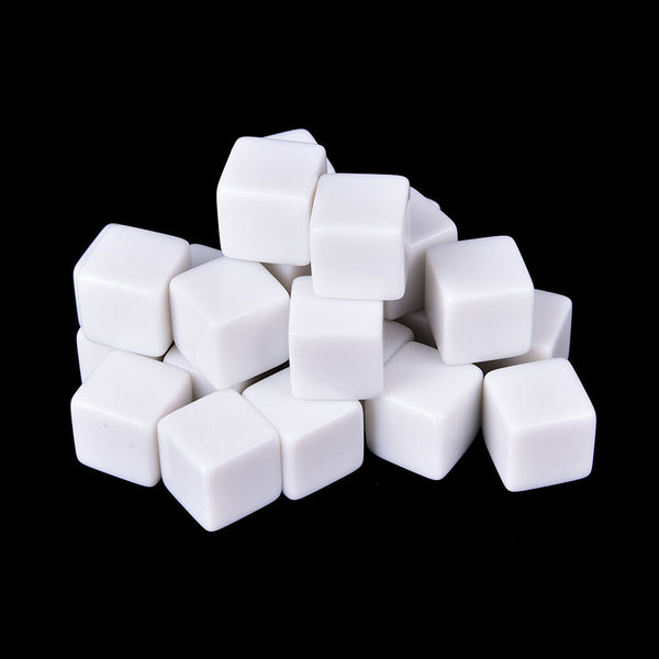 25PCS 16mm gaming Dice white standard six sided die 6D RPG counting cubes M&E