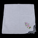 12pack Women 100% Cotton Handkerchief Embroidery Lace Hanky Kerchiefs White