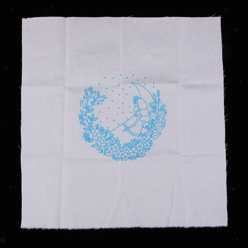 1 Set DIY Embroidery Starter Kits with Moon Fairy Pattern Handmade Embroidery