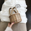 Fashion Summer Women'S Beach Basket Straw Handbag Bucket Bag Wicker Handmad