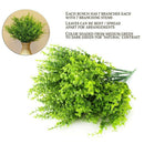 Artificial Shrubs (8-Pack); Faux Plastic Leafy Green Imitation Boxwood Plan A3V4
