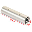 1Pc 3Pin Plug Plated Coupler Male Audio Double Connector Adapter3C