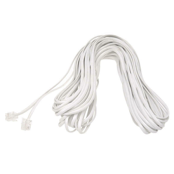 White Male 6P2C RJ11 Plug Telephone Fax Modem Line Cable, 14M for Landline  A4W8