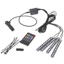 RGB LED Car Interior Remote Control Car Decor Atmosphere Light Neon Strips