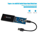 Type C to mSATA Mobile Box Adapter USB 3.1 SSD Solid State Drive Enclosure