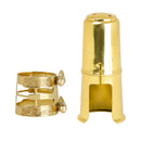 Solid Brass Alto Saxophone Mouthpiece Protective Cap with Ligature Fastener