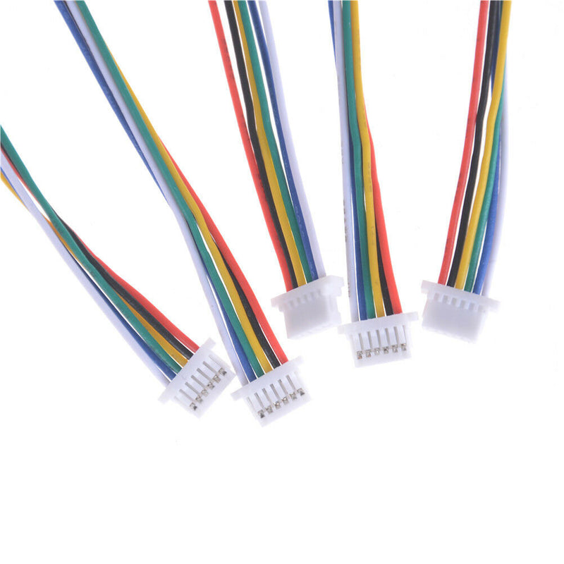 5 x Mini Micro SH 1.0mm 6-Pin JST Double Connector Plug Wires Cables 100MM BX