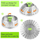 Stainless Steel Folding Steamer Steam Vegetable Basket Home Cook Tray Q7J1