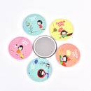 1 Pcs Cute Mirror Personality Fashion Portable Round Mirror Mini Makeup Mirror