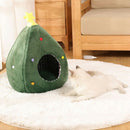 Christmas Stars Semi-Closed Cute Warm Pet Nest Cat Litter Kennel