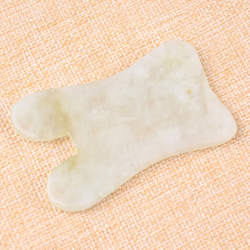 Chinese Natural Jade Stone GuaSha Board Face Neck Body Massager Beauty Tool