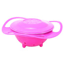 Baby Toddler Non-Spill Gyro Bowl 360 Rotating Spill-proof Feeding Bowl