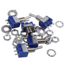 5 Pcs AC 3A/250V 6A/125V ON/ON SPDT Mini 2 Position Latching Toggle Switch P3O7