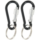 Tents Blocking Aluminum Alloy Snap Hook Ring Key Ring Black 2 Pcs J3L4