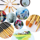 50 Pcs Paint Brushes Nylon Hair Brushes for Acrylic Oil Watercolor Painting