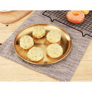 Stainless Steel Dinner Plate Food Serving Lunch Dish BBQ Picnic Golden 23cm