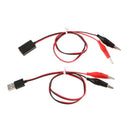 Alligator Clips To USB Male + Alligator Clips To USB Female Test Lead