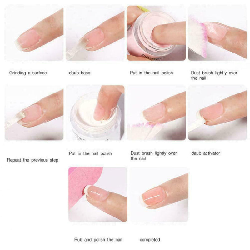 1set BORN PRETTY Nail Dipping Powder System Dip Liquid Nail Brush Kit Art B7K2