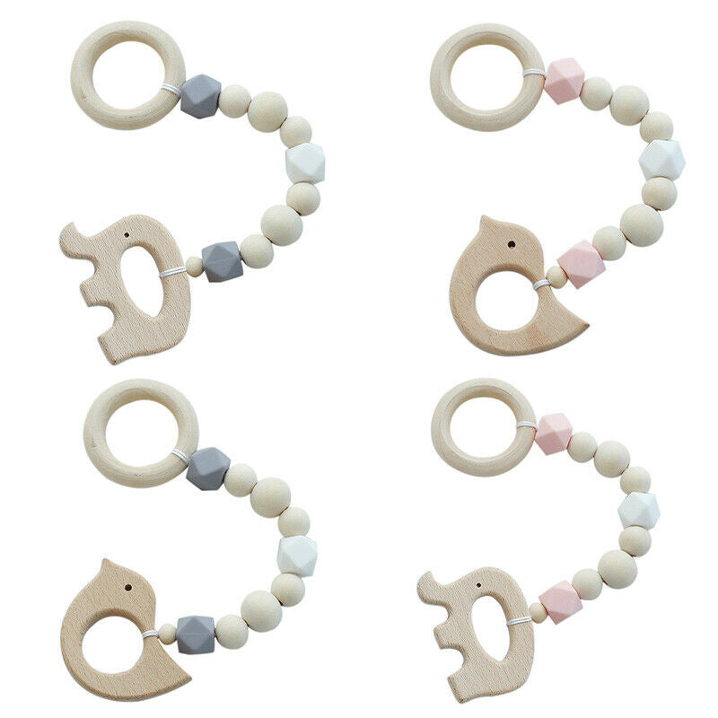 4X(Ins Nordic Style Wooden Beads Ornament Kids Toys For Baby Elephant ShapeF7F4)