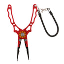 Red Fishing Pliers Line Cutter Split Ring Tools with Sheath and Lanyard