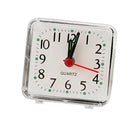 Mini Square Quartz Clock Travel Alarm Clock Bedroom Home Table Clock White