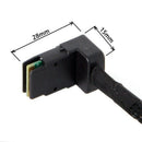SFF-8087 Mini SAS 4i 36 Pin to 36 Pin 90 Degree Right Angled Cable 100cm