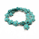 Women One Strand Howlite Turquoise Carved Turtle Shaped Spacer Beads DIY Decor