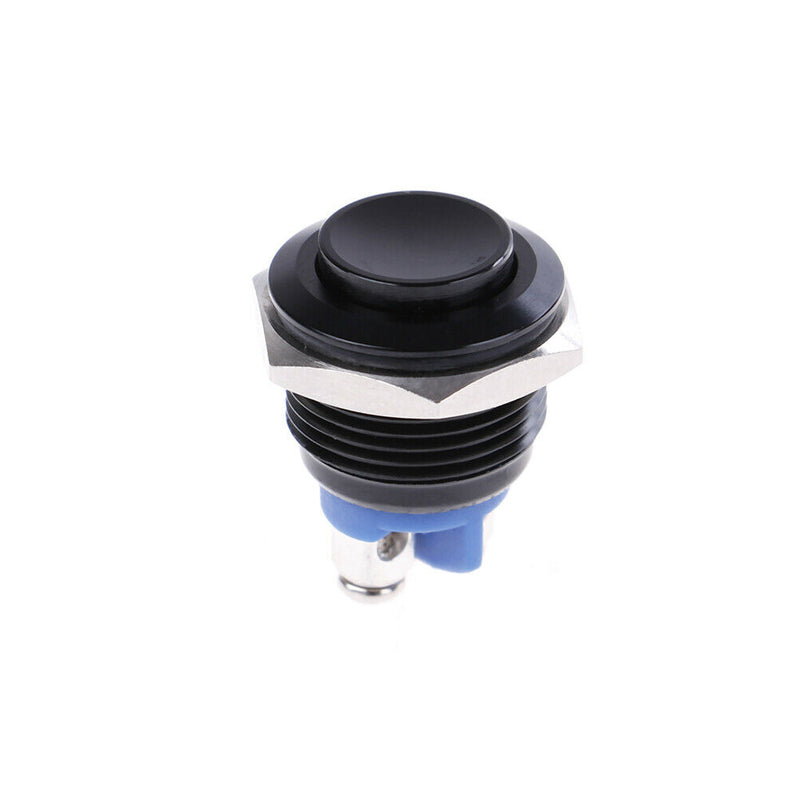 1PC 19mm waterproof black momentary metal push button reset switch high head  Kw