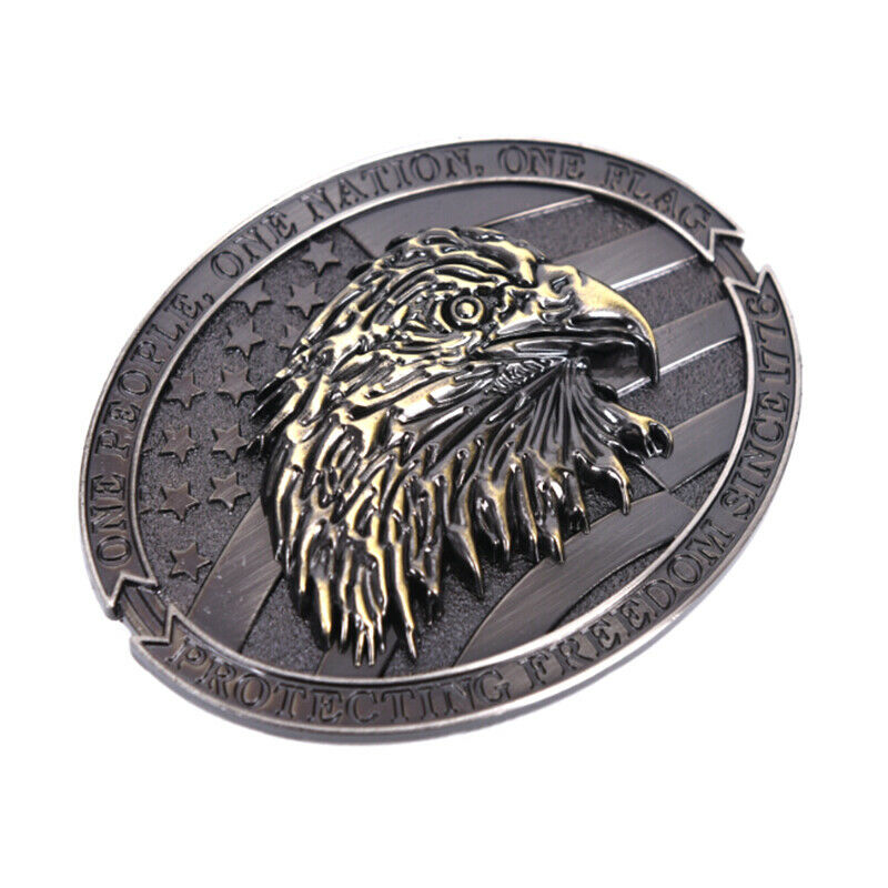 Western Style New USA Nation Flag Eagle Metal Alloy Fashion Men Belt Buckle  J,a