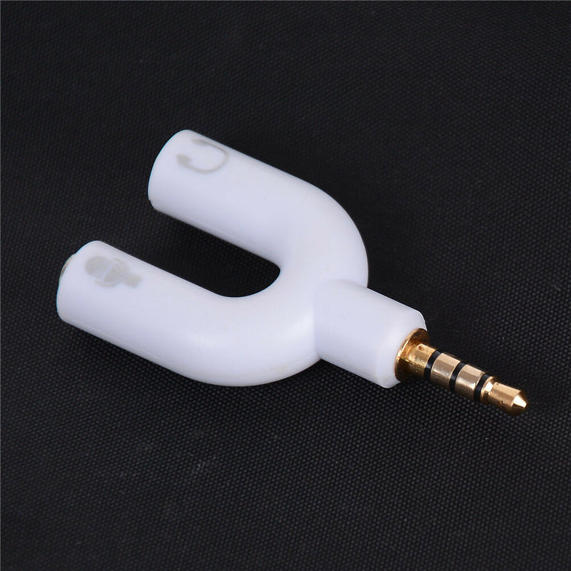 3.5mm Stereo Splitter Audio to Micphone Headset Jack Plug Adapter For Phone BX