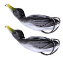 2pcs Floating Duck Lure 10.5cm Bass Bait Fishing Tackle Black silicone Black
