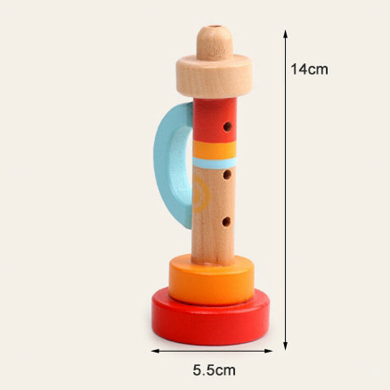 Baby Kids Wooden Horn Music Toys Trumpet Instruments Toys Musical Toys Early