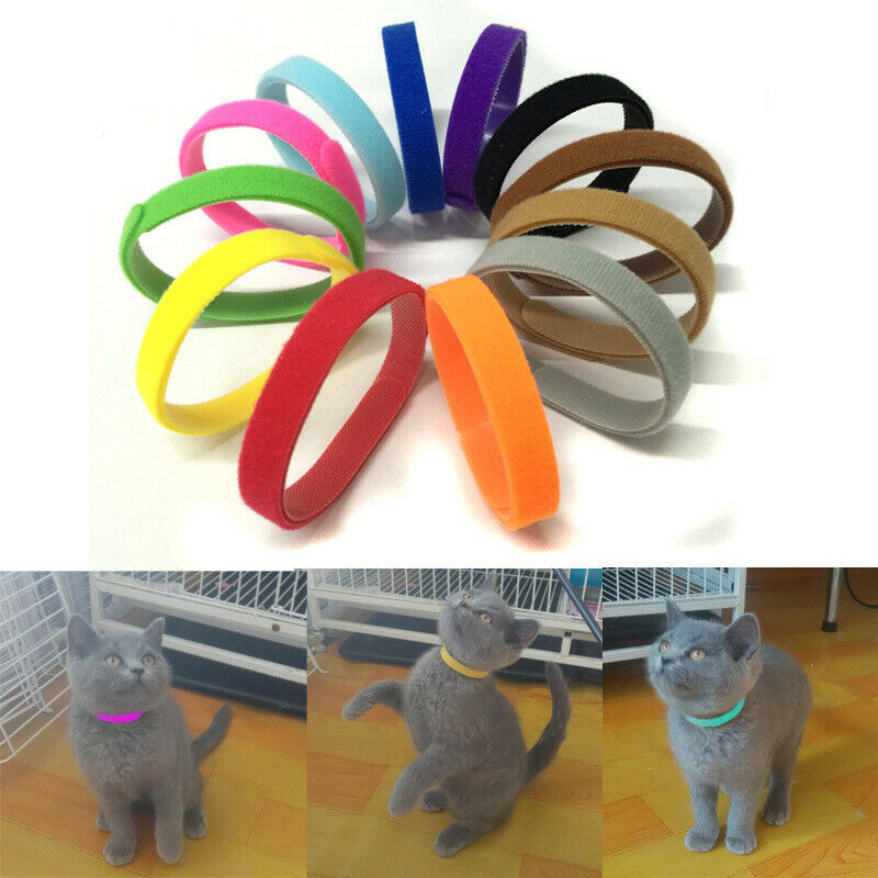12 COLORS Identification Whelping Puppy Kitten ID Collars Bands Soft Adjustable