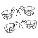 4pc Metal Iron Planter for Railing Fence Balcony Garden Home Decor Flower Holder