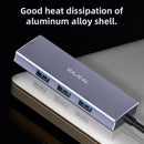 Aluminum Alloy Type-C HUB 4K HDMI 3 USB 3.0 4 in 1 Adapter for Laptop PC  A