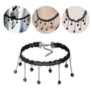 1Pc Women's Black Tassel Sexy Lace Crochet Water Drop Bib Necklace Hand Mad K8Q2
