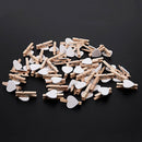 Small Mini Wooden Clothes Pegs / Decorative Pegs with Hearts , White W9F6