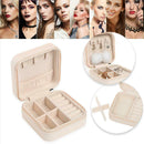 Portable Earring Ring Storage Box Leather Jewelry Display Case (Light Pink)