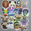 35Pcs Diamond Geometry Animal Skateboard Graffiti Laptop Luggage Car Stickers
