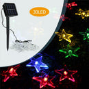 Stars 30LED Light Strings Colorful Christmas Tree Holiday Decor Solar Lamp