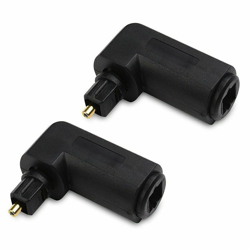 2-Pack Right Angle Toslink Adapter (Toslink Extension) Male to Female D7P4