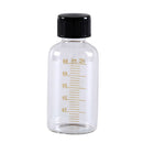 1pcs 50ml Scale lab glass vials bottles clear containers with black screw cap FT