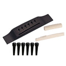Bridge Pins Pegs Ebony Bridge Saddle Nut Set for Acoustic Guitar Replacement