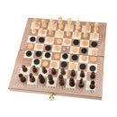 Professional Tournament 3-in-1 Wooden Chess Set Portable Folding Chessboard